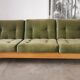 Scandinavian velvet and wood sofa