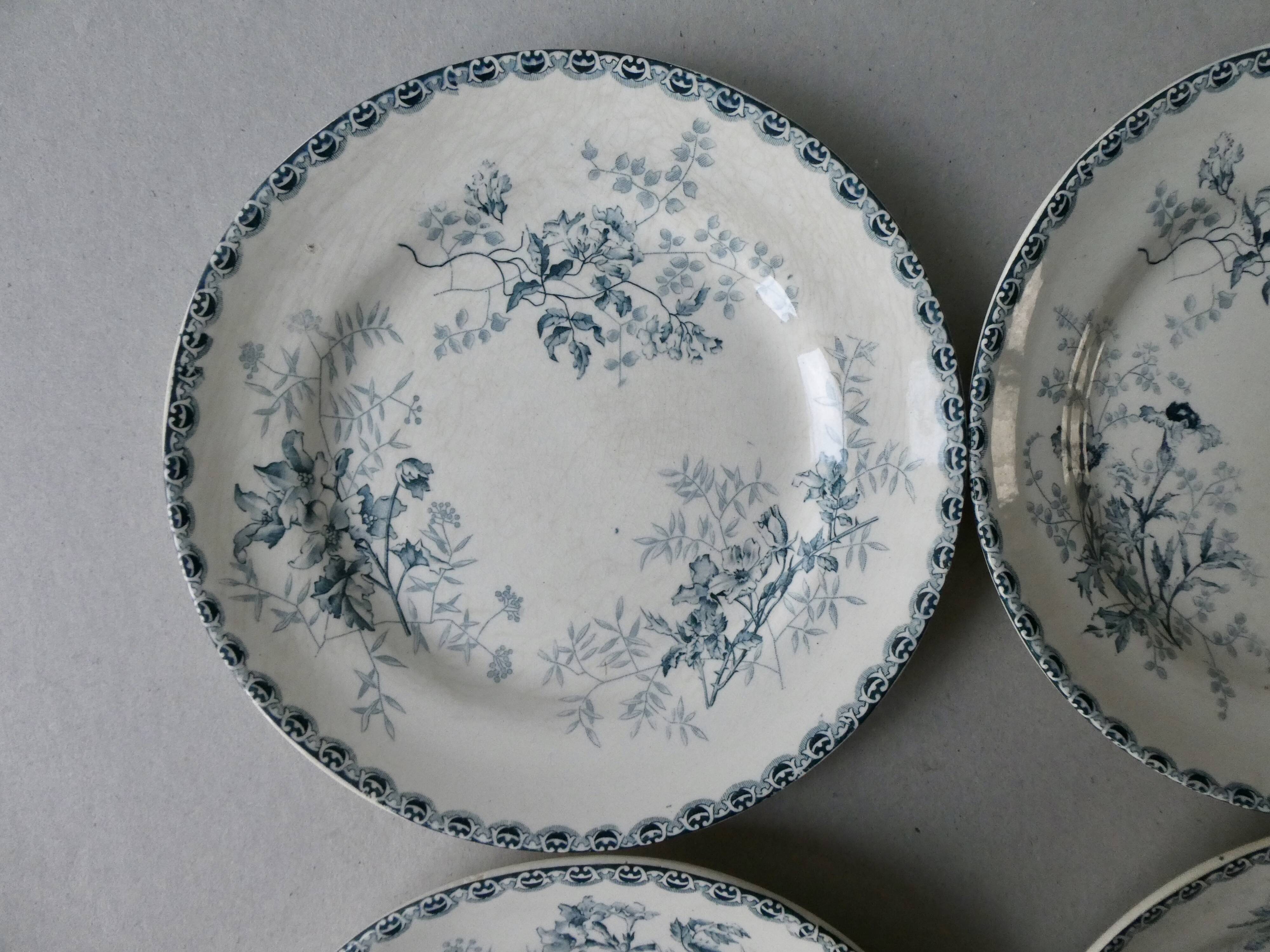 Set of 6 flat plates Roscoff, Choisy king The King Boulenger Iron land