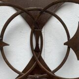 Danish mid-century brutalist metal wall sculpture and candle holder by Henrik Horst, 1960s.