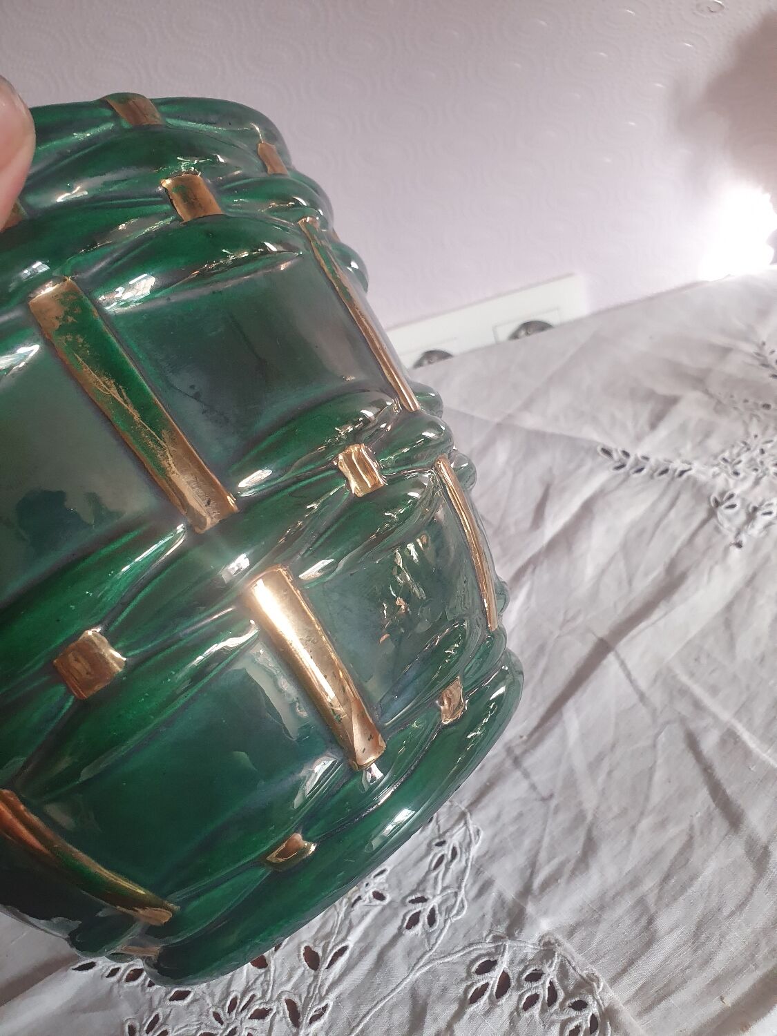 St Clément earthenware pot cover workshop B.letalle numbered