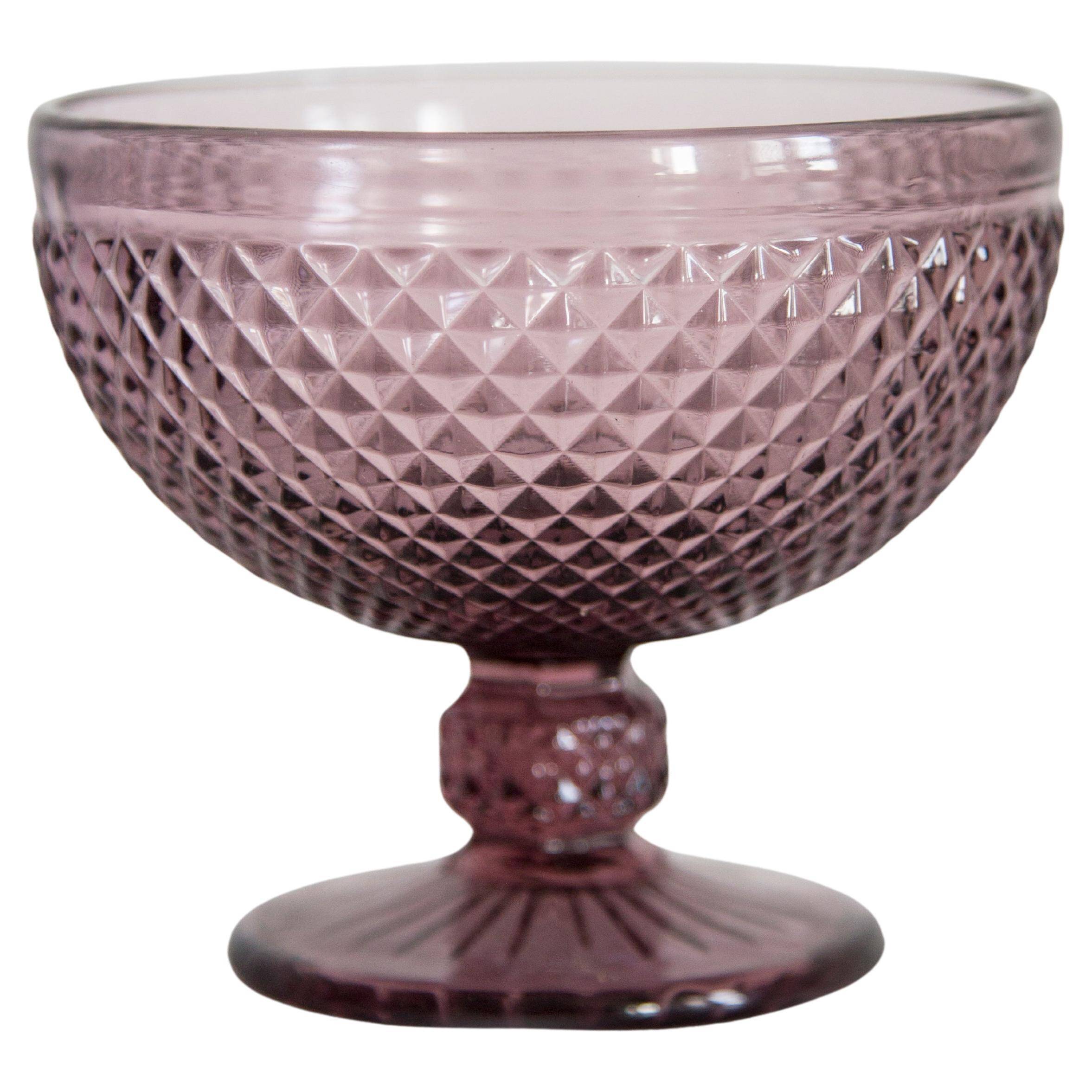 Vintage purple glass sugar bowl from the mid-century, Italy, 1960s.