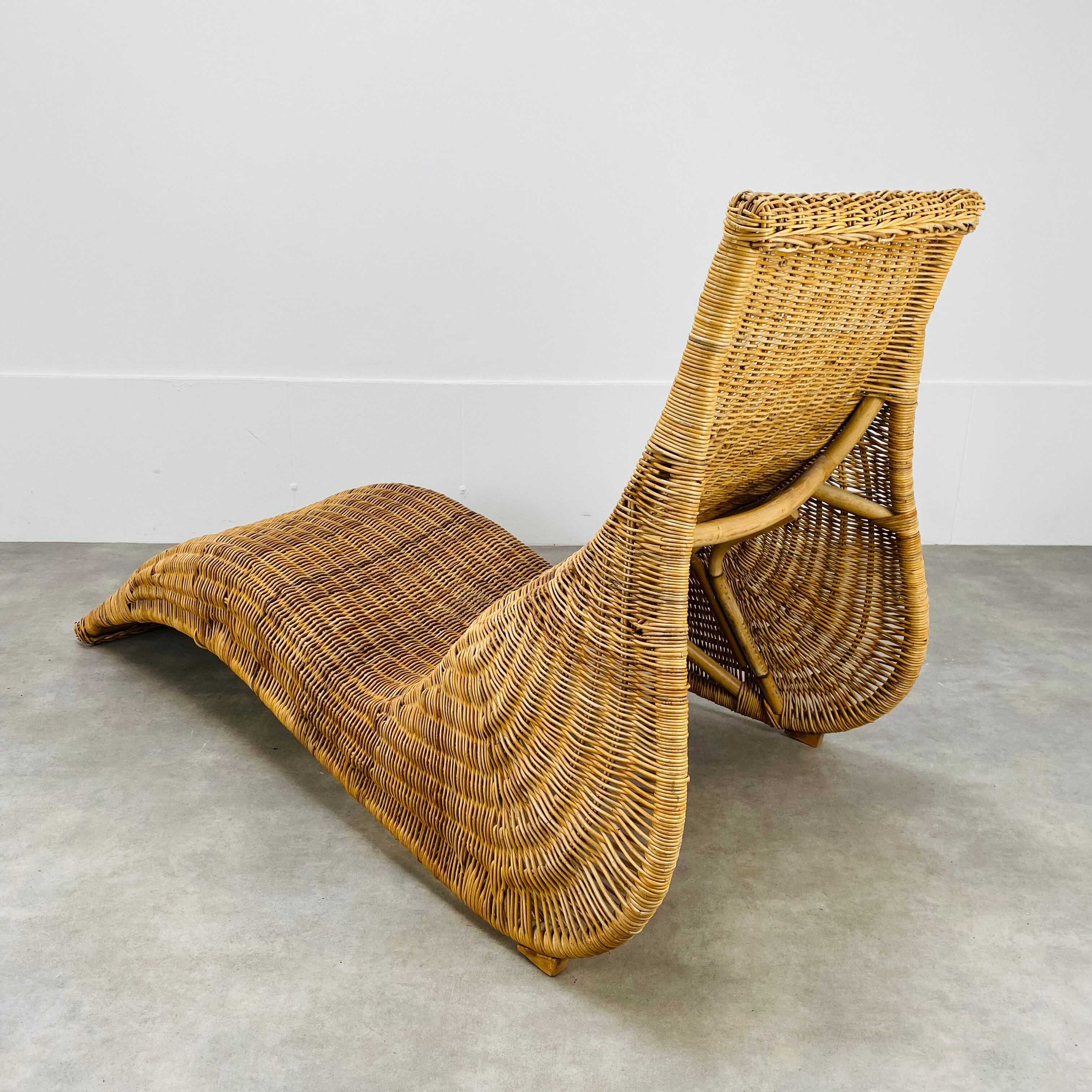 Sunbathing chair Karlskrona by Karl Malmvall for Ikea rattan