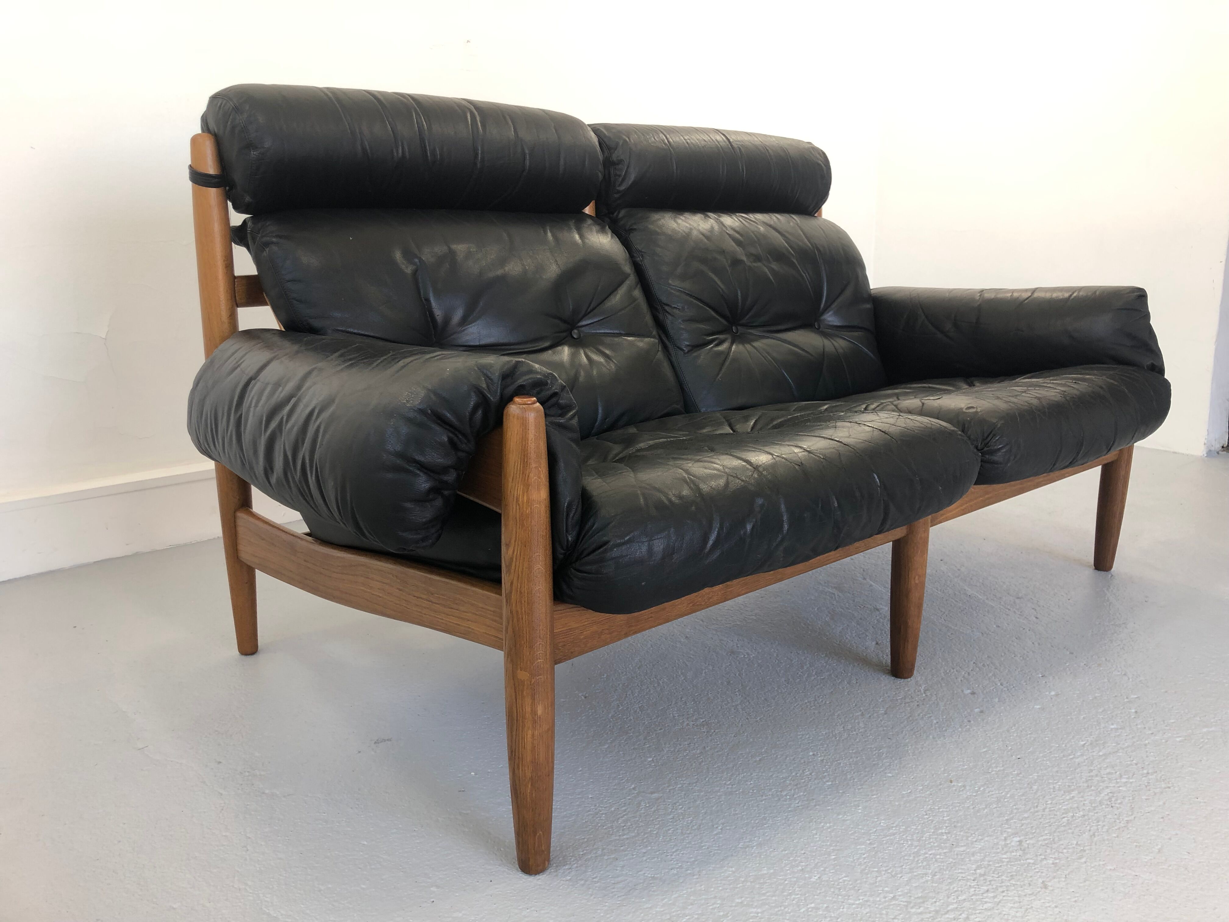 Sofa and Pouffe by E. Merthen, Ire Møbler, Sweden, 1960s