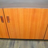 Scandinavian teak metal foot row