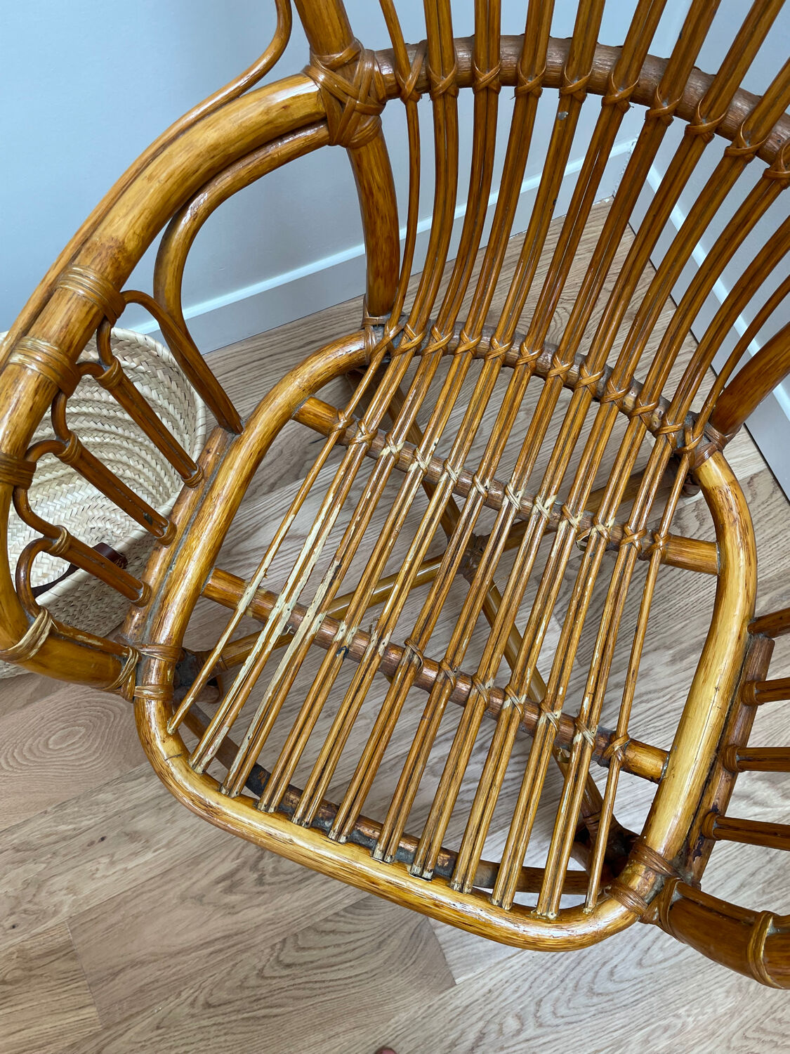 Vintage rattan armchair
