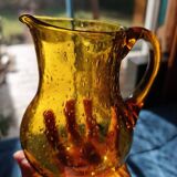 Hand-blown glass pitcher