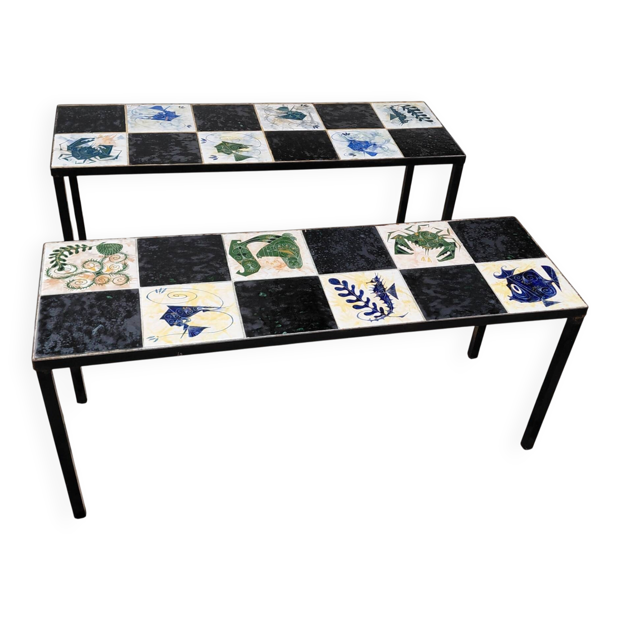 Lot de 2 tables basses Jean-Claude Goualch