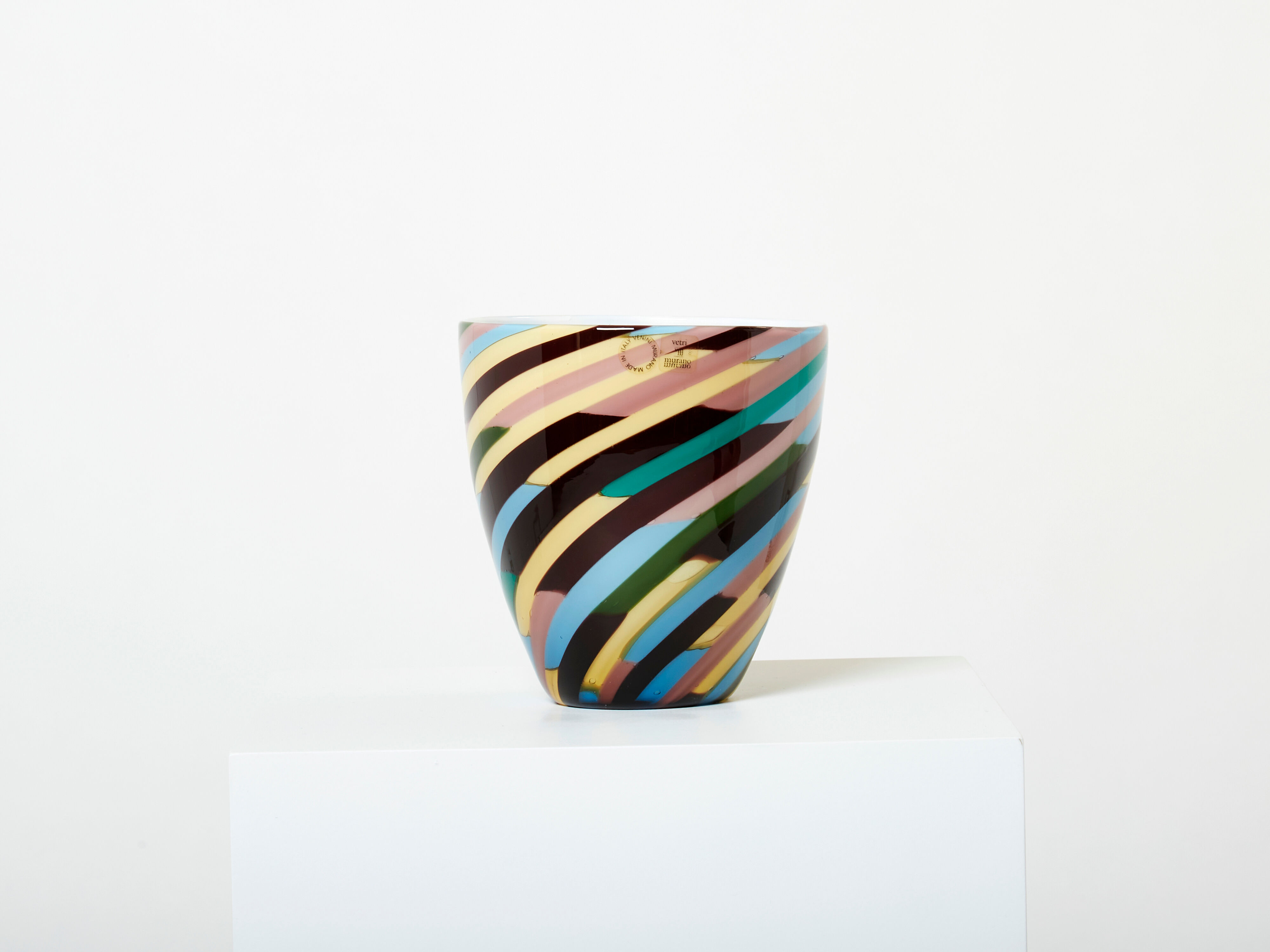 Laura de Santillana for Venini blown glass vase Klee 1984
