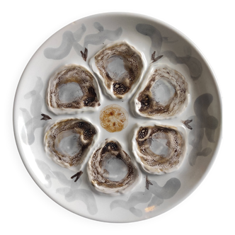 Vintage French oyster plate, Saint Amand