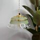 Suspension in green granite glass and transparent glass - gold edging