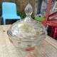 Candy dish, painted glass sugar bowl