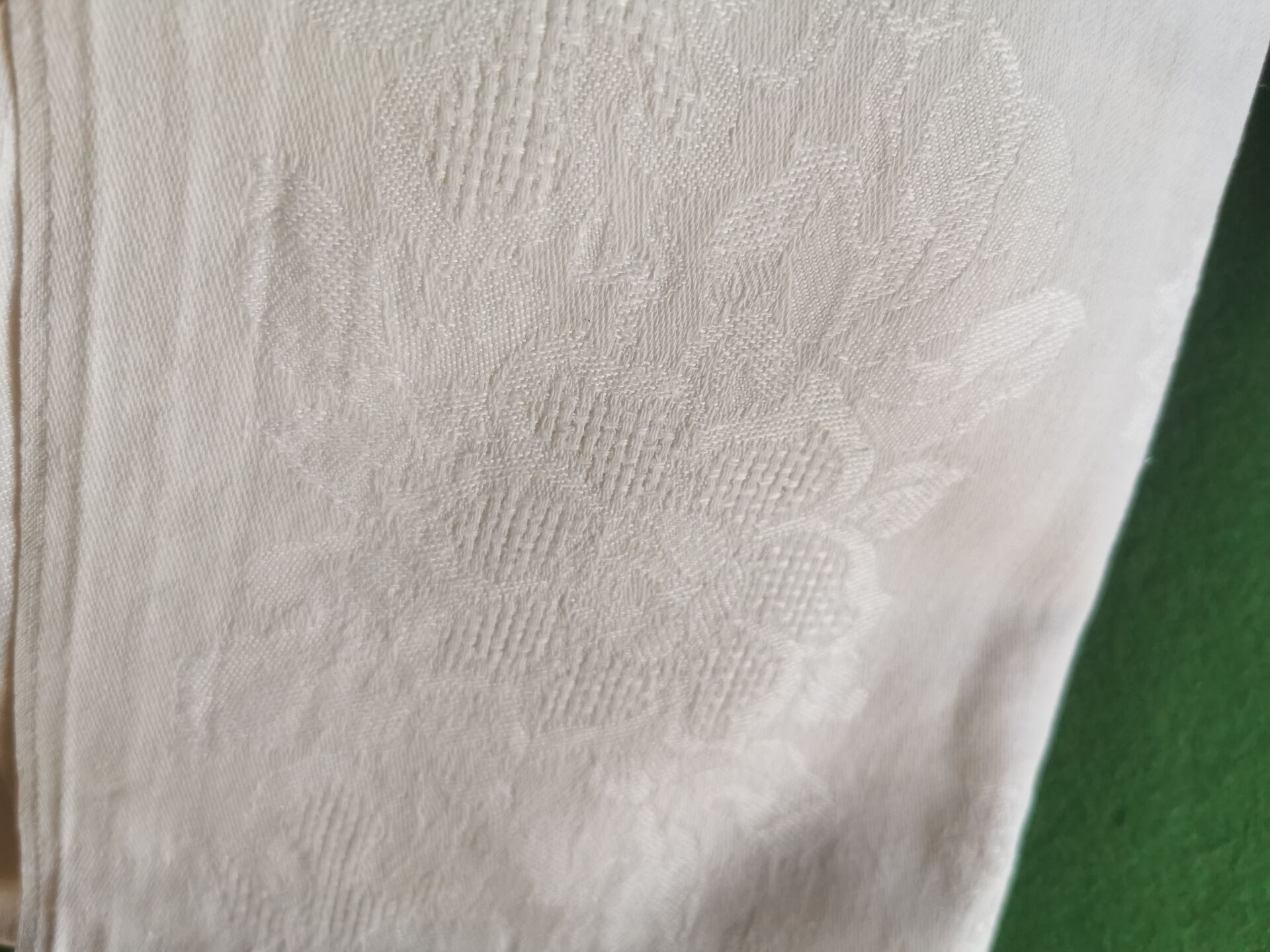 10 old damask linen napkins with monogram