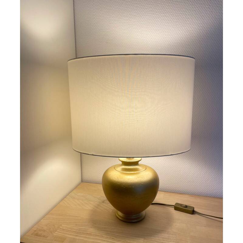 Plain chintz ivory oval lampshade H30 L35x25