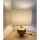 Plain chintz ivory oval lampshade H30 L35x25