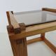 Scandinavian bedside table or side table in pine and smoked glass, 1980