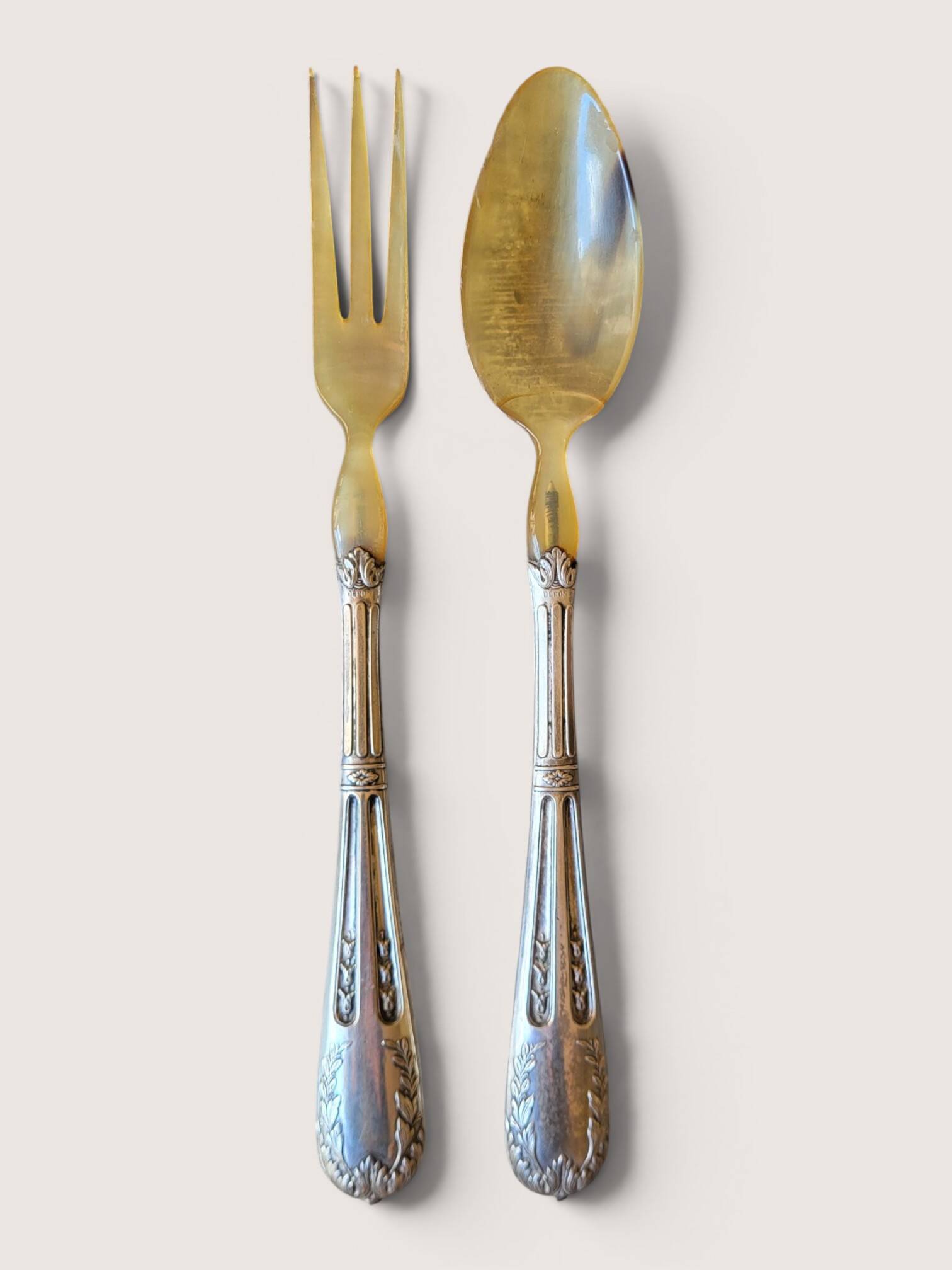 Silver-plated salad servers