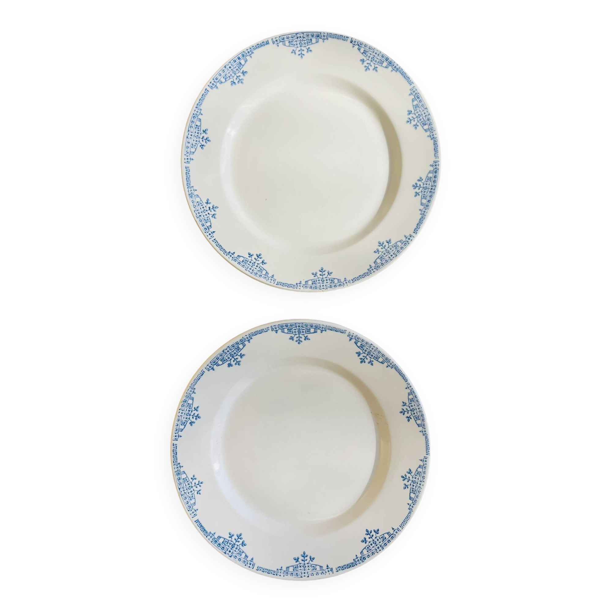 Set of 2 flat plates Faïencerie Des Rochers