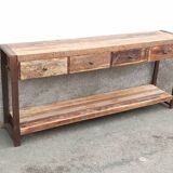 Console with 4 drawers in old wood