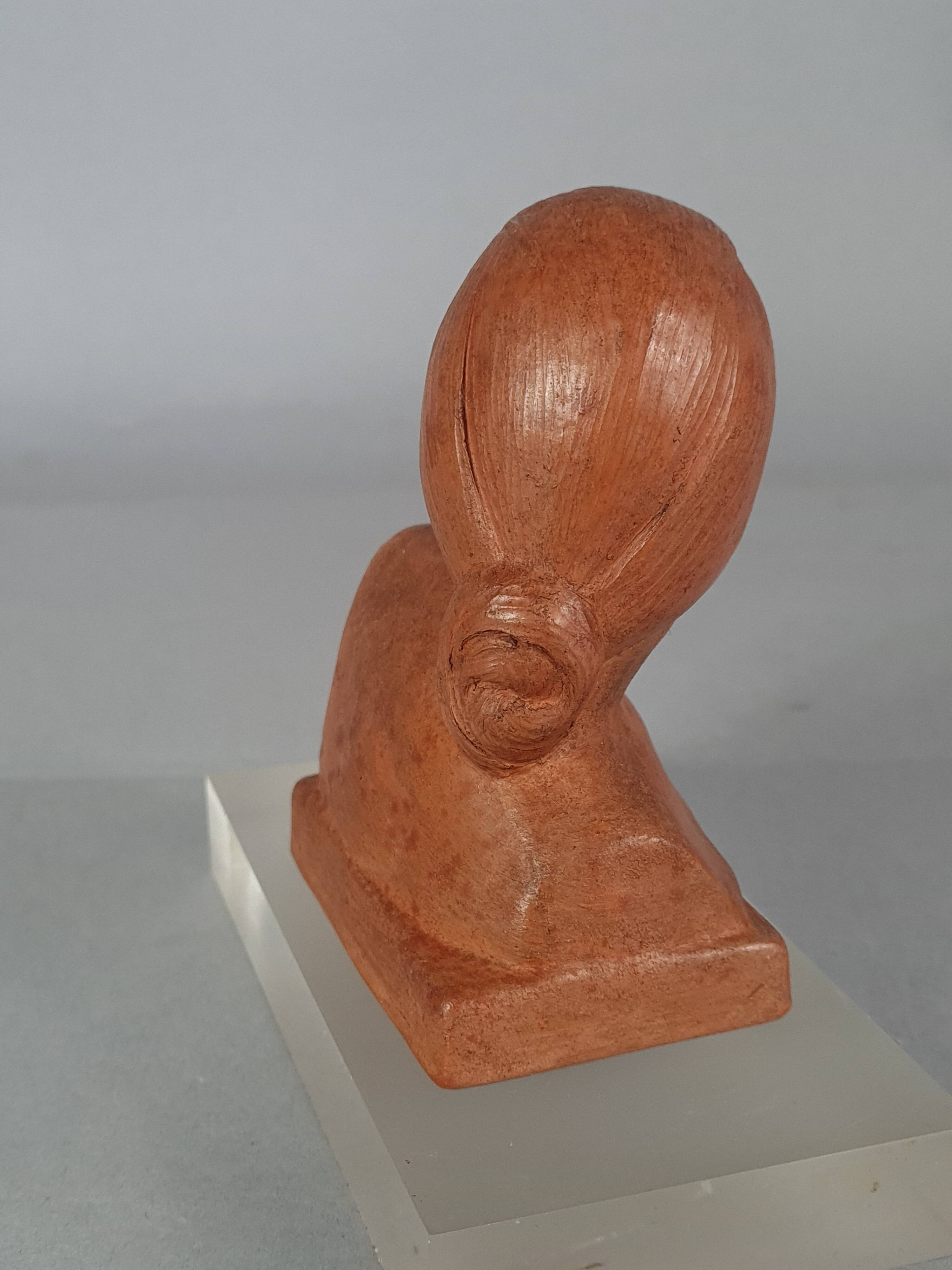 Gaston Hauchecorne bust of young woman terracotta artist's proof dated 1942 Signed 085