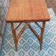 Table pieds bambou plateau rotin