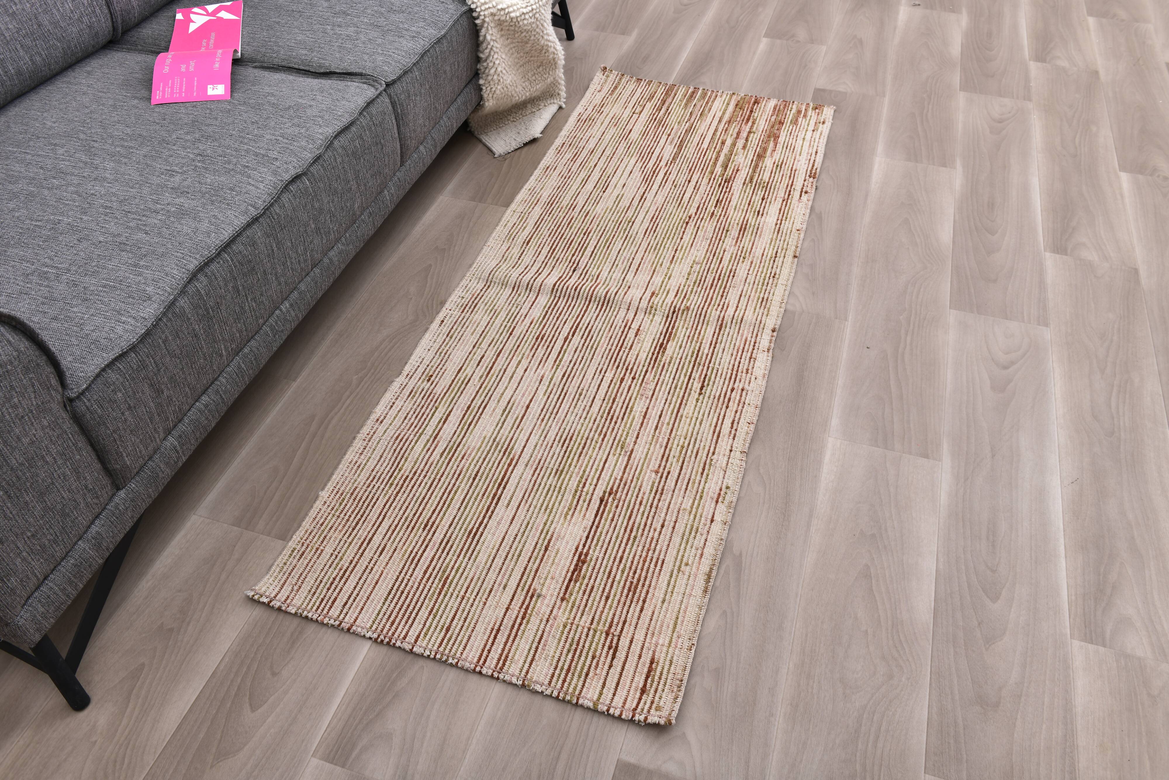 Terracota wool kilim rug 68x181 cm Turkish wool kilims.