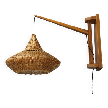 1960s Wall Wooden Lamp by Pokrok Zilina , Czechoslovakia
