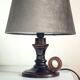Lampe bougeoir bois vintage