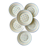 6 vintage Luneville ceramic plates