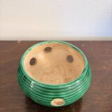 Vintage Burned Perfume Lantern Vallauris Art Deco Green Blue Wicker