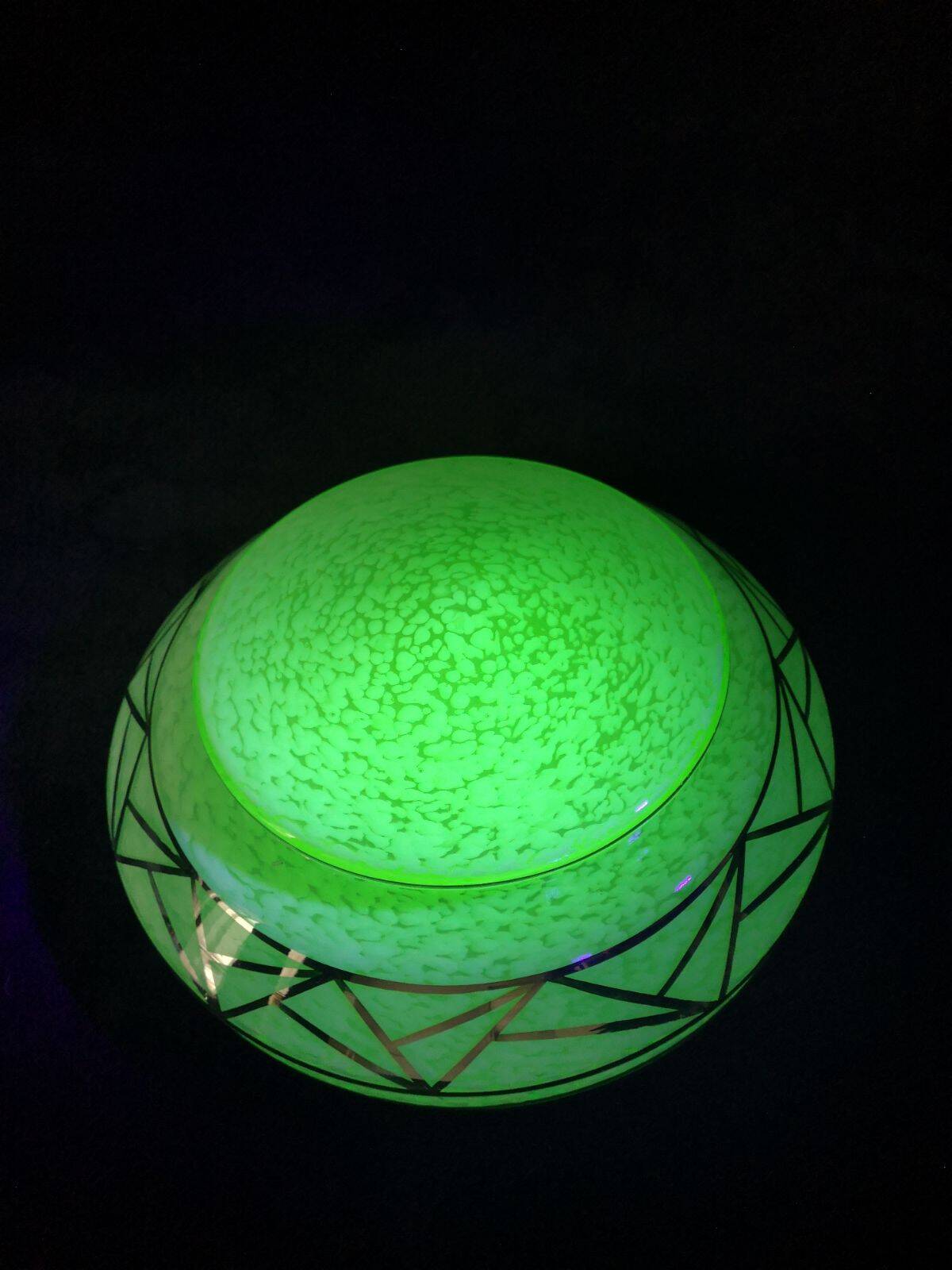 Green Clichy Glass Ceiling Chandelier in Ouraline