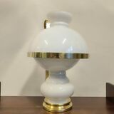 Lampe de table Vecchia Marina en verre opalin et laiton, 1950