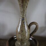 Vintage rat cave pyrite stone candlestick