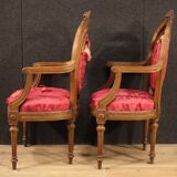 Pair of walnut armchairs from XIXth century