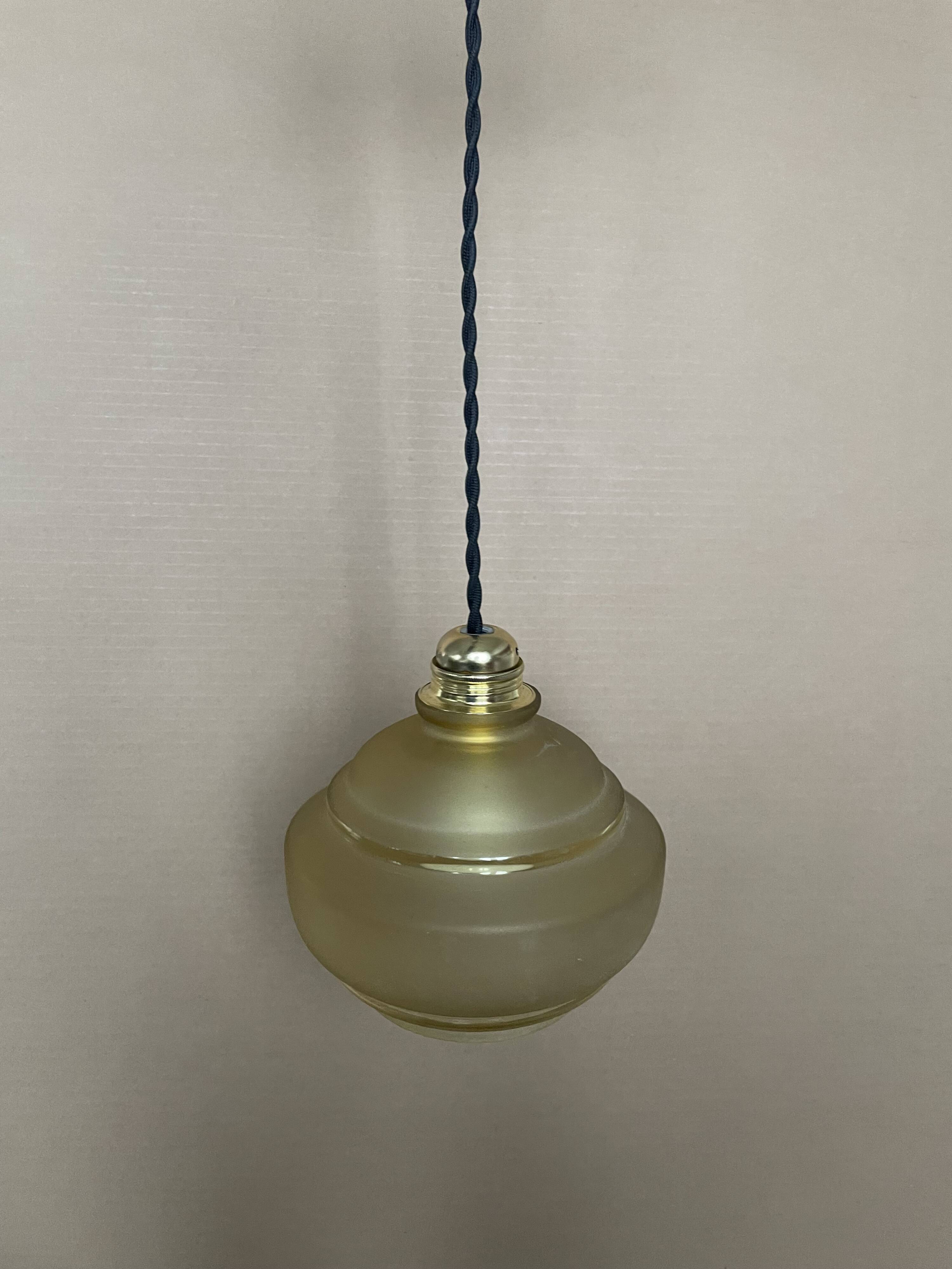 Small vintage glass pendant light