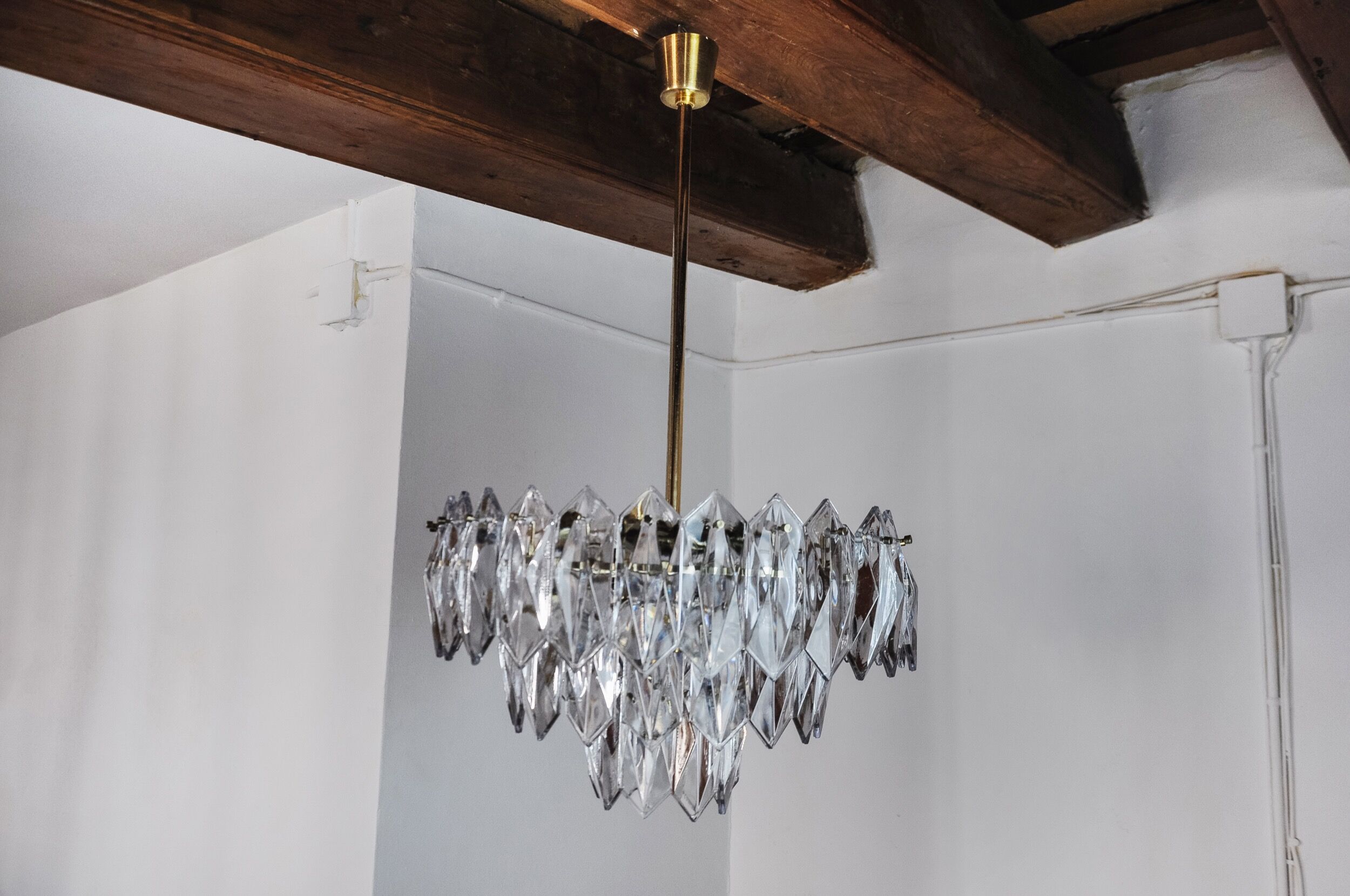 J.T Kalmar chandelier, cut glass, 3 levels, Austria 1970