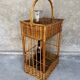 Vintage wicker bottle rack