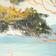Painting by the painter Louis Andrey "Impressionist landscape of the Côte d'Azur"