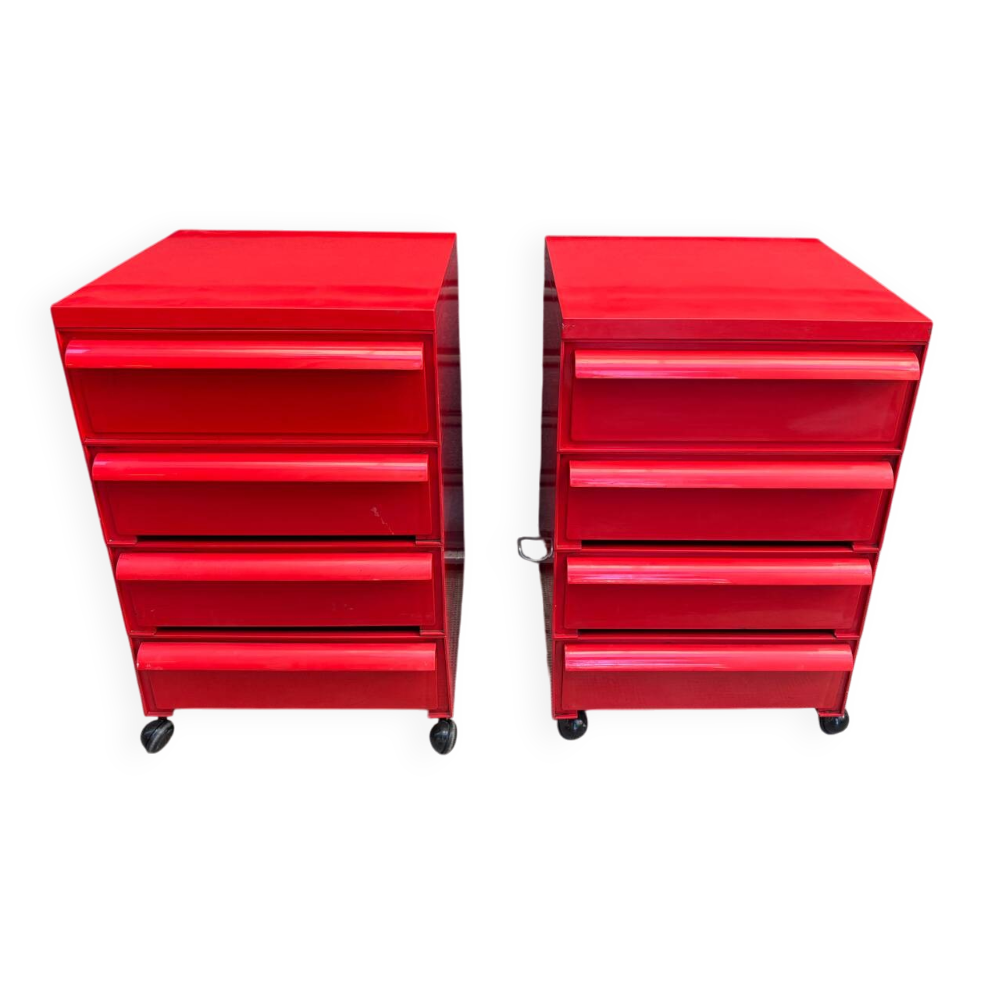 Paire de caissons Kartell 4 tiroirs Design Simon Fussell Années 1970/8