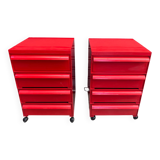 Paire de caissons Kartell 4 tiroirs Design Simon Fussell Années 1970/8