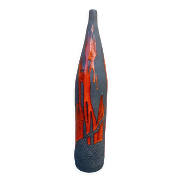 Black stoneware bottle