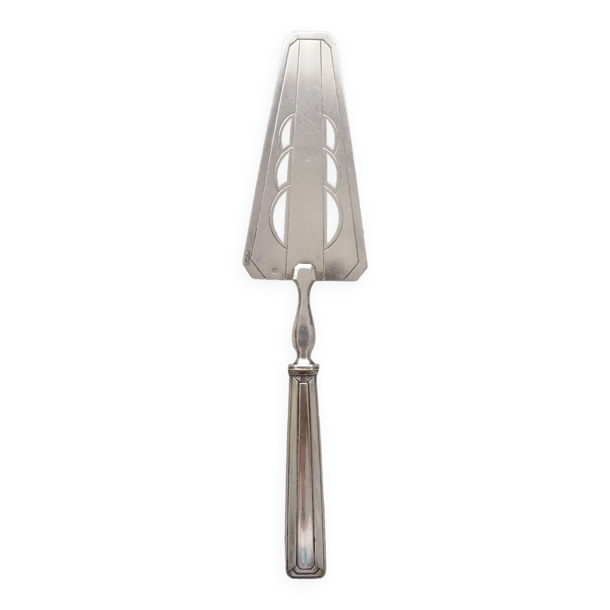 Art deco pie shovel in silver metal