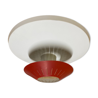 Plafonnier Red Philips UFO design par Louis Kalff des Pays-Bas