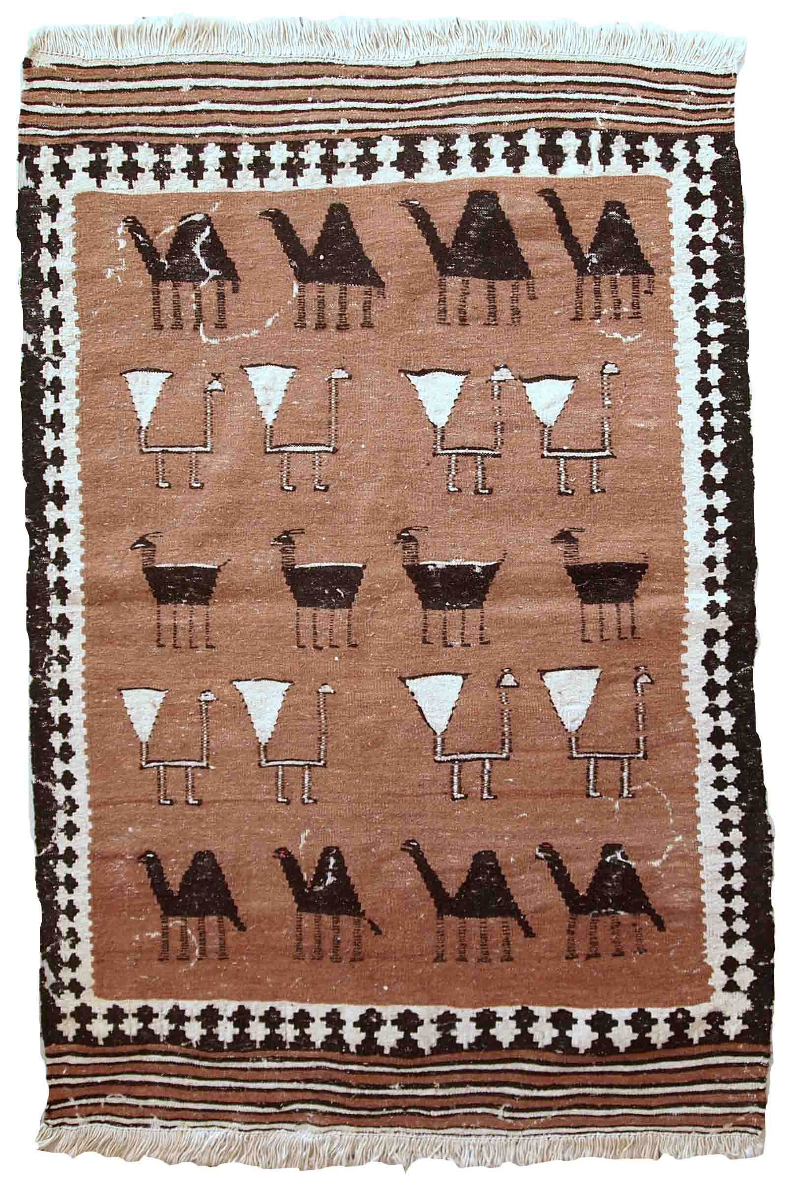 Ancient persian ardabil handmade carpet 92cm x 142cm 1930s, 1c667