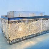 Rare glass flush mount by Kamenicky Senov, 1970s / Czechoslovakia