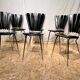 6 vintage chairs 1950 chrome skaï black