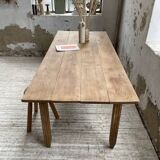 1950s oak butcher's farm table