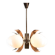 Vintage Italian Copper & Opaline Chandelier, 70s