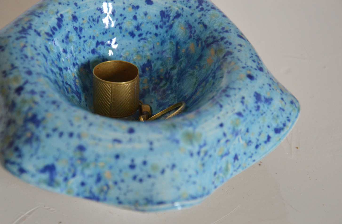 Original ceramic pocket tray or candle holder