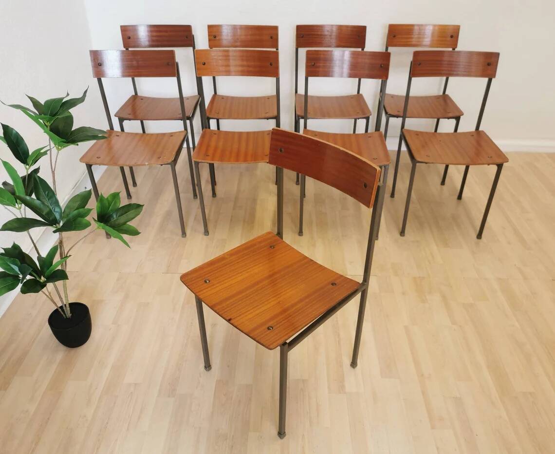 Vintage STOL Kamnik School Chair Minimalist Industrial Dining (1 of 30)