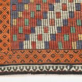 6x11 Mulicolor Living Room Rug, Vintage Wool Kilim Rug, 187x339Cm